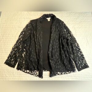 CJ Banks black mock 2 piece black lace top
